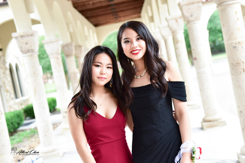 two girls for prom portrait