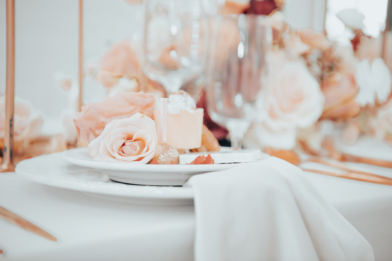 table setup shot for a wedding