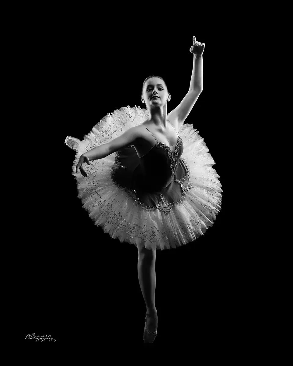 Black and white dance photograph