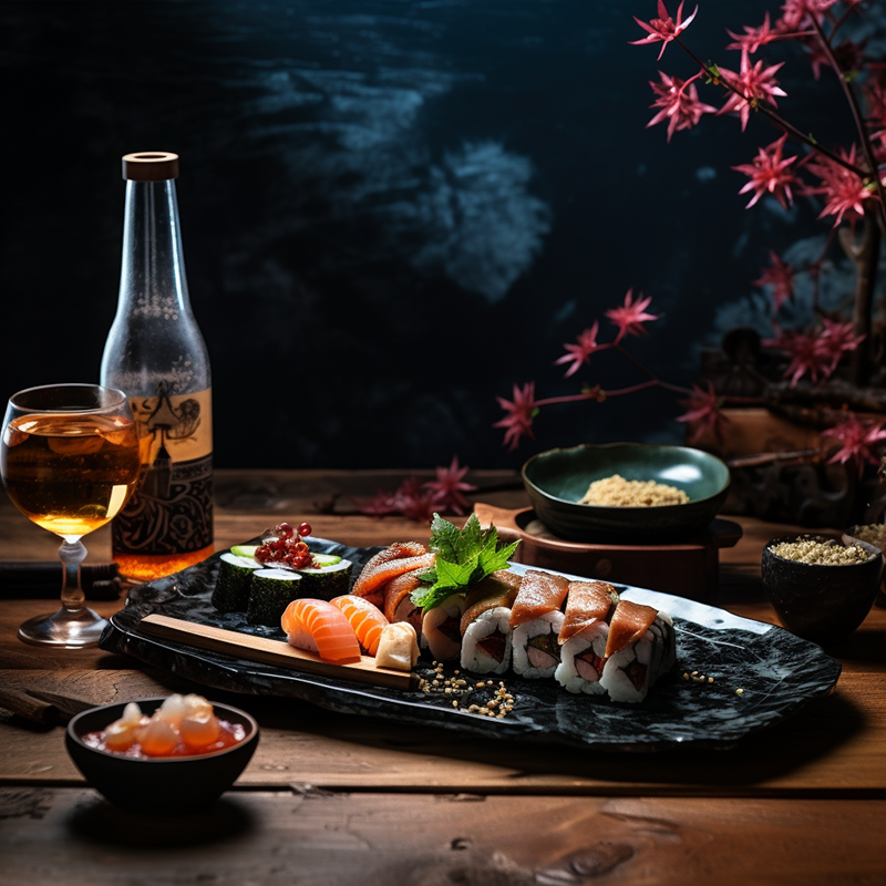 Sushi photo with nice table setup