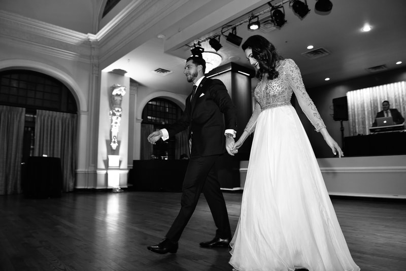 groom and bride on dance floor