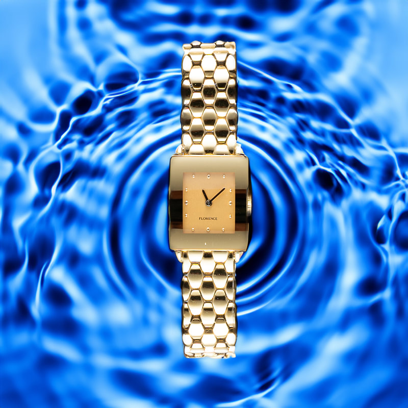 Watch product with water effect
