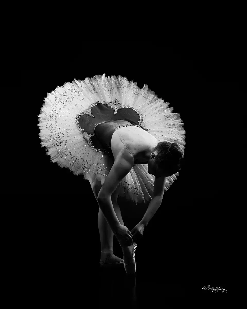 Ballerina black and white dance photograph 