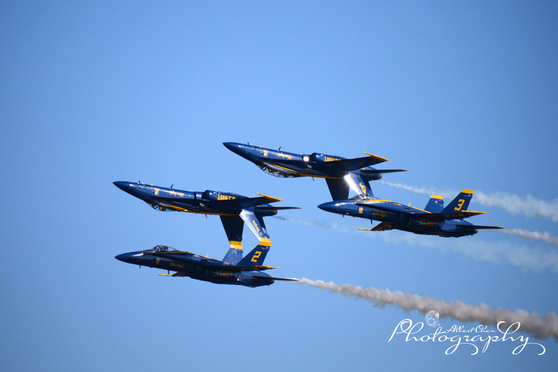 blue angel formation in the airshow