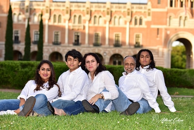 family portrait photo-sitting on grasses