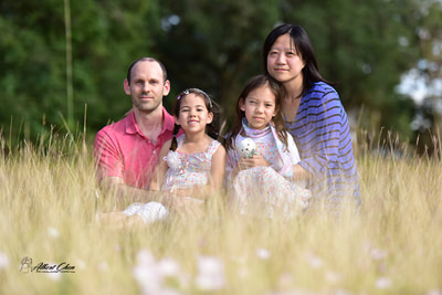 family photo at a natural field